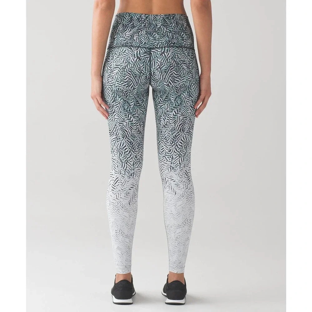 Lululemon Hi Rise Wunder Under Pant Dazzle Nulux Patterned Leggings Size 6 - Picture 6 of 13